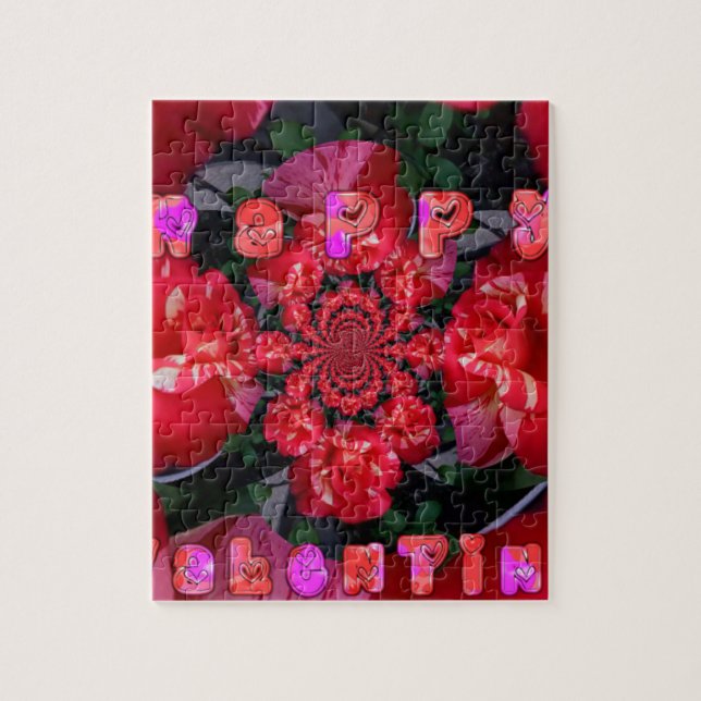 Rote Rosen "Happy Valentine" Kunstdrucken (Vertikal)