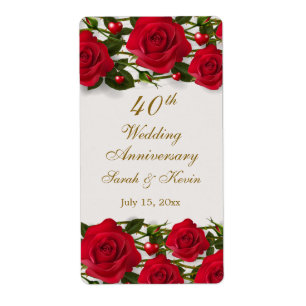 Rote Rosen & Herz 40. Hochzeitstag