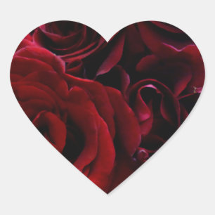 Rote Rosen Herzsticker Herz-Aufkleber