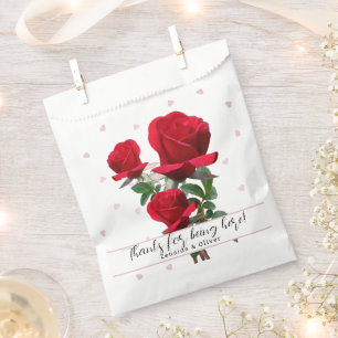 Rote Rosen Hochzeit Dankeschön für Taschen Geschenktütchen