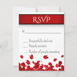 Rote Rosen Hochzeit RSVP Karte