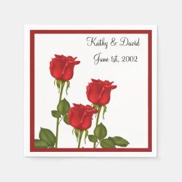 Rote Rosen (Hochzeit) Serviette