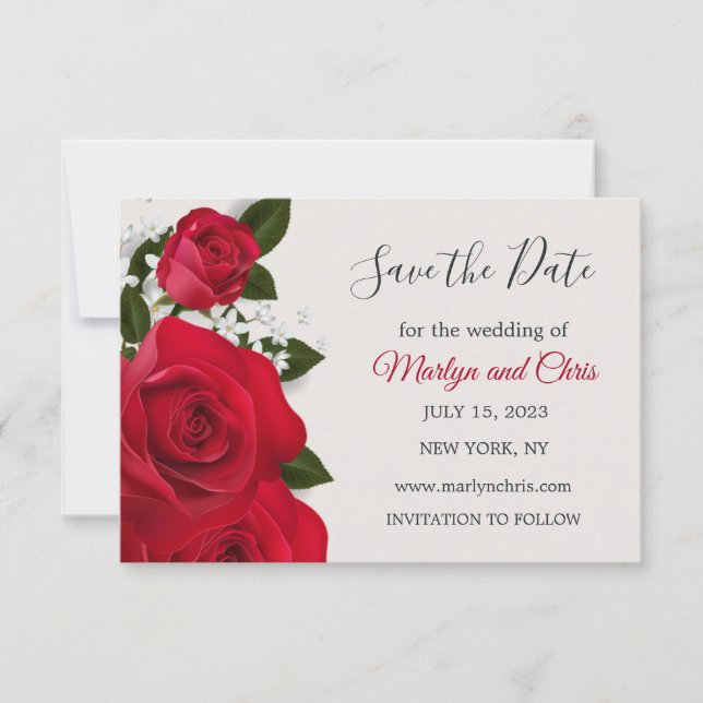 Rote Rosen Hochzeiten speichern das Datum Save The Date (Vorderseite)