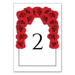 Rote Rosen Hochzeitskarte Tischnummer