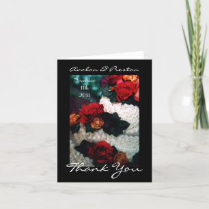 Rote Rosen Hochzeitstorte Dankeschön Notizkarte Dankeskarte
