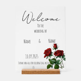 Rote Rosen Hochzeitszeichen Acrylschild