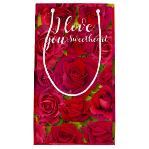 Rote Rosen Ich liebe dich Name Kleine Geschenktüte