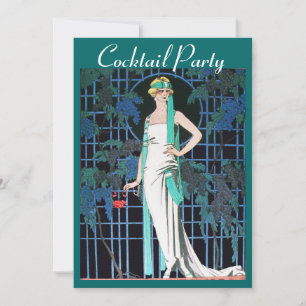 ROTE ROSEN im Cocktail-Party zum Abendessen zum Ju Einladung