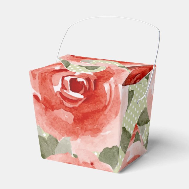 Rote Rosen in Aquarellfarben - Ausstieg Geschenkschachtel (Vorderseite)