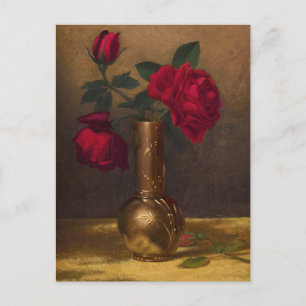 Rote Rosen in einer japanischen Vase, Martin Johns Postkarte