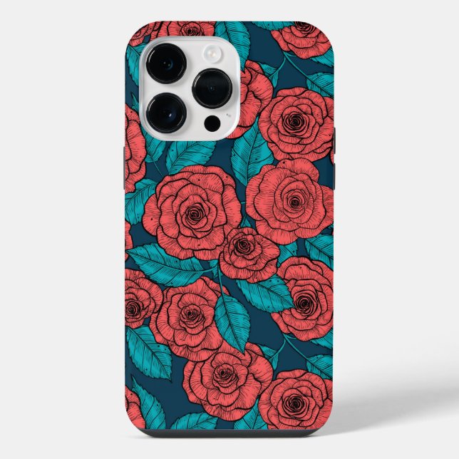 Rote Rosen iPhone 14 Pro Max Hülle (Rückseite)