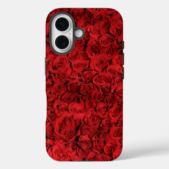 Rote Rosen iPhone 16 Hülle (Rückseite)
