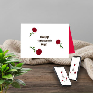 Rote Rosen Kleine, 4" x 5,6" gefaltete Grußkarte Karte