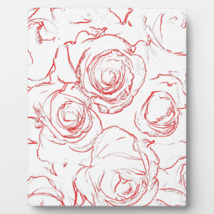 Rote Rosen Konturen Fotoplatte