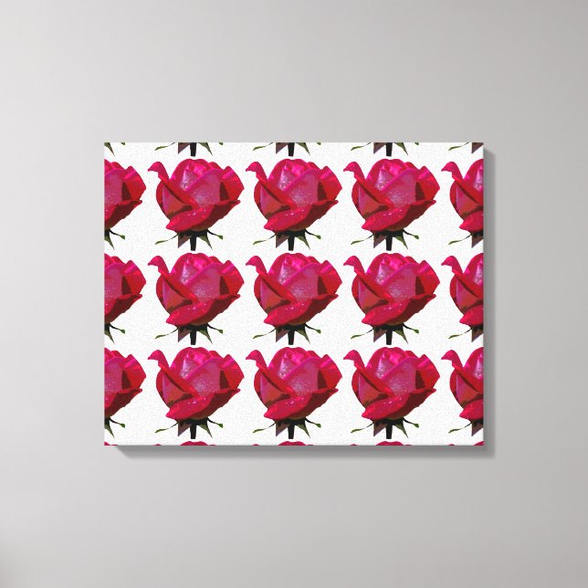 rote Rosen Leinwanddruck (Vorderseite)