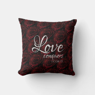 Rote Rosen LIEBE ERHÄLT Personalisierte Schrift Kissen