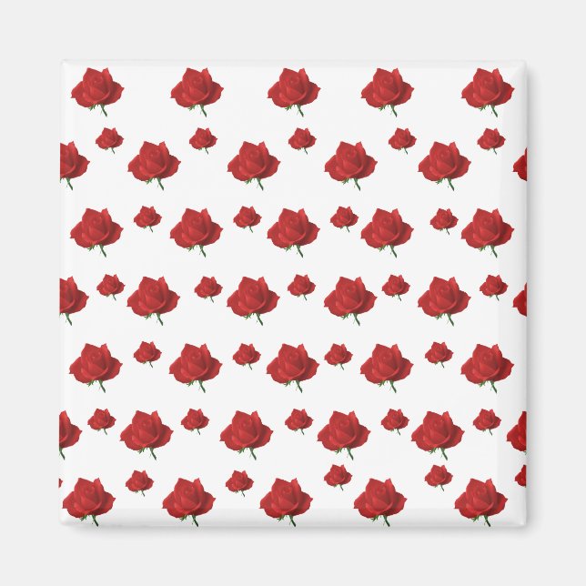Rote Rosen Magnet (Vorne)