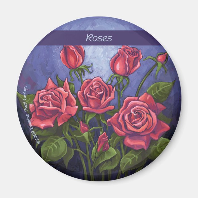 Rote Rosen Magnet (Vorne)
