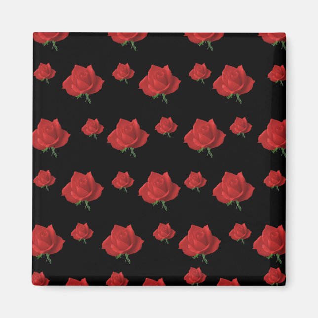 Rote Rosen Magnet (Vorne)