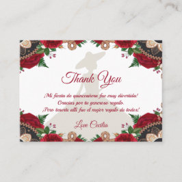 Rote Rosen Mariachi Quinceañera Vielen Dank Visitenkarte