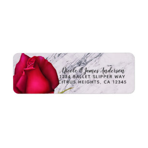 Rote Rosen Marmor Moderne Glamouröse Hochzeits-Par