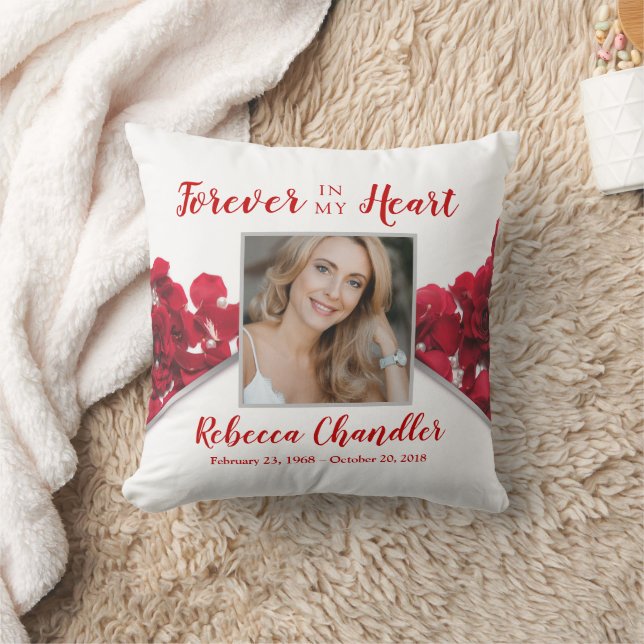 Rote Rosen Memorial Keepake Pillow Kissen (Decke)