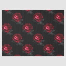 Rote Rosen mit grauen Blätter auf Black Decoupage Seidenpapier