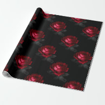 Rote Rosen mit grauen Blätter auf Schwarz