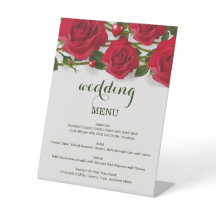 Rote Rosen mit Herz-Hochzeitsmenü