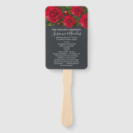 Rote Rosen mit Herzen auf dem Programm für graue H Fächer