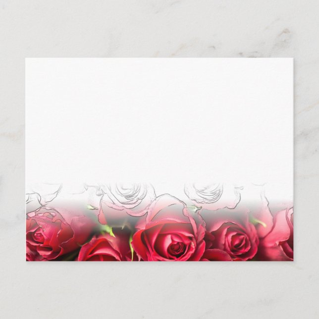 Rote Rosen mit schwarzen Konturen Postkarte (Vorderseite)