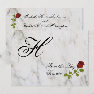 Rote Rosen Monogramm Ab diesem Tag Einladung