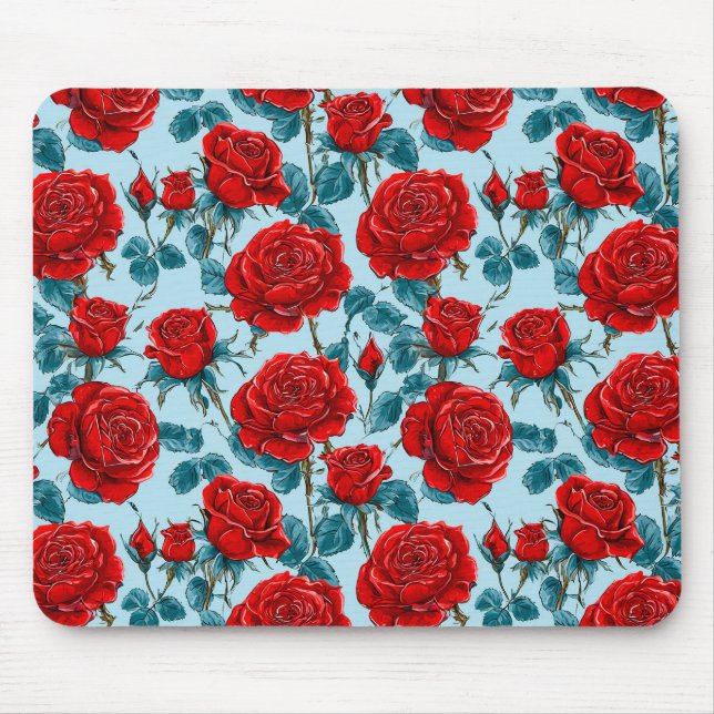 Rote Rosen Mousepad (Vorne)