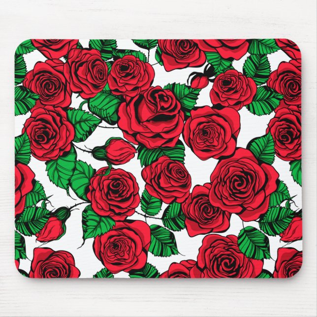 Rote Rosen Mousepad (Vorne)