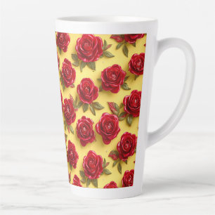 Rote Rosen Muster Milchtasse