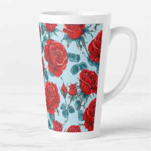 Rote Rosen Muster Milchtasse