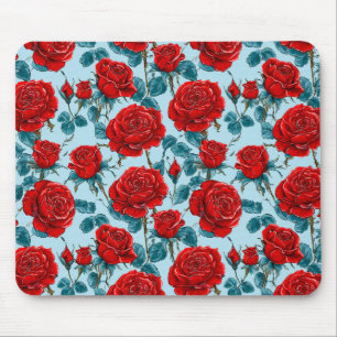 Rote Rosen Muster Mousepad