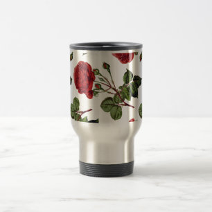 Rote Rosen Muster Reisebecher