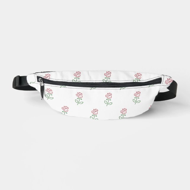 Rote Rosen, Muster von Rose, Blume Bauchtasche (Vorderseite)