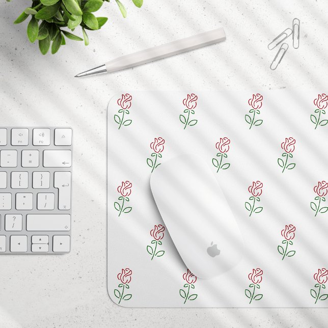 Rote Rosen, Muster von Rose, Blume Mousepad (Von Creator hochgeladen)