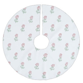 Rote Rosen, Muster von Rose, Blume Polyester Weihnachtsbaumdecke