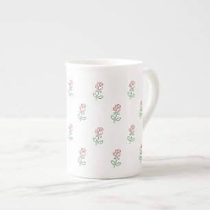 Rote Rosen, Muster von Rose, Blume Prozellantasse
