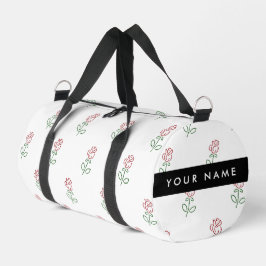 Rote Rosen, Muster von Rose, Ihr Name Duffle Bag