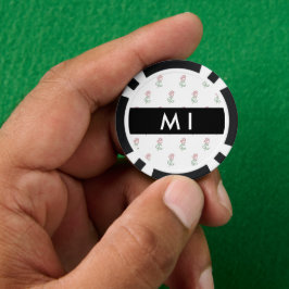 Rote Rosen, Muster von Rose, Ihr Name Pokerchips