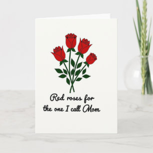 Rote Rosen-Mutter-Blumenkarte Karte