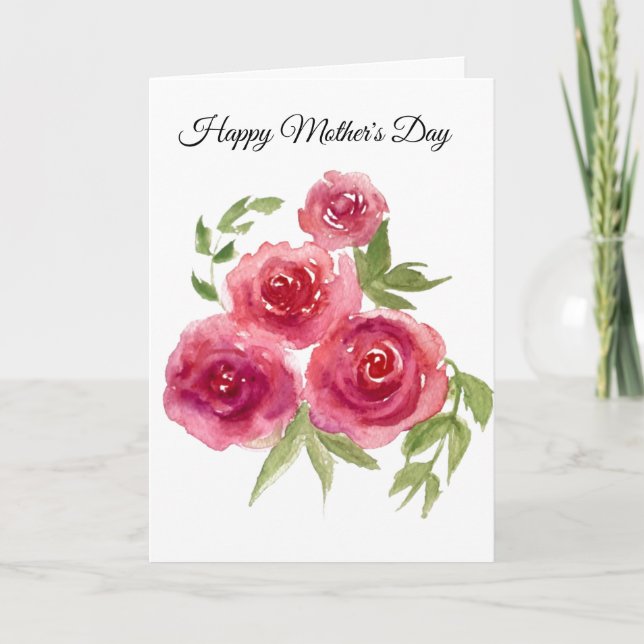 Rote Rosen Muttertagskarte Karte (Vorderseite)
