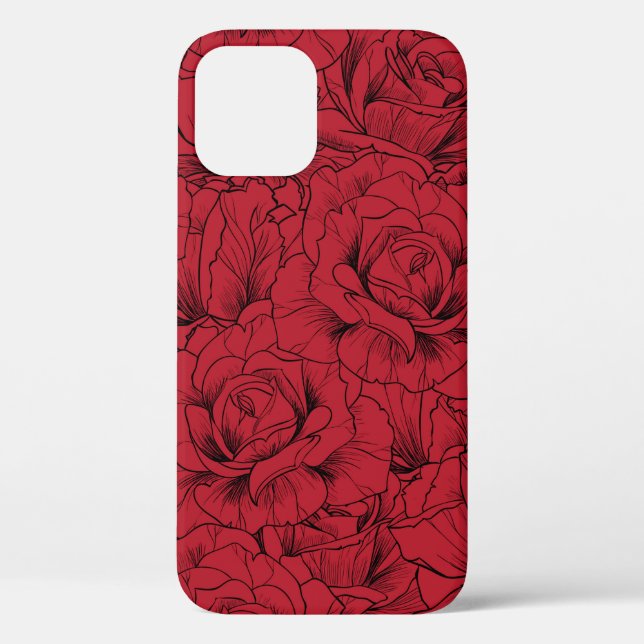 rote Rosen nahtlos  Case-Mate iPhone Hülle (Rückseite)