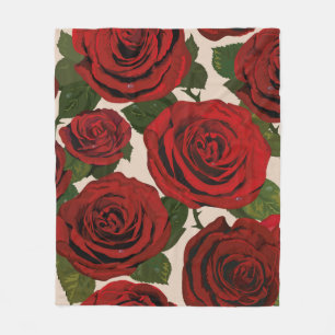 rote Rosen. Nahtloser blumiger Hintergrund. Fleecedecke
