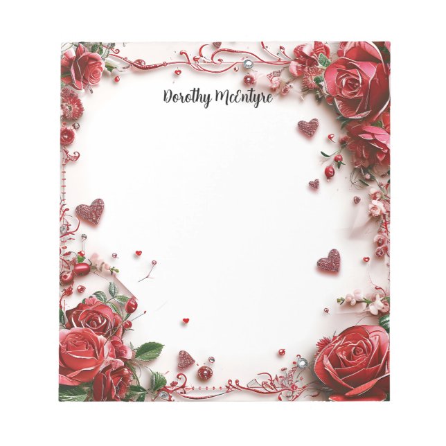 Rote Rosen Notizblock (Vorderseite)
