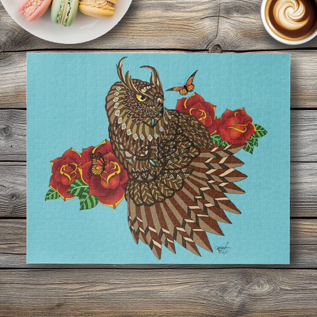 Rote Rosen Owl Blue (Von Creator hochgeladen)